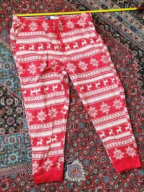 Old Navy  Red and White Fair Isle Lounge Pants Xl